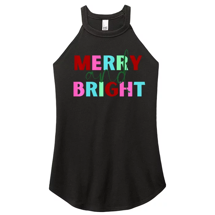 Merry And Bright Christmas Women’s Perfect Tri Rocker Tank