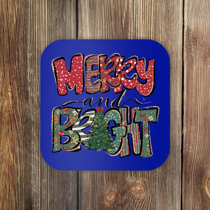 Merry And Bright Snowflakes Family Christmas Xmas Wear Gift Coaster