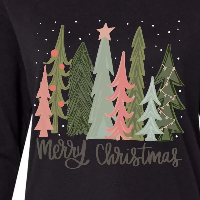 Merry And Bright Christmas Tree Noel Happy Party Christmas Womens Cotton Relaxed Long Sleeve T-Shirt