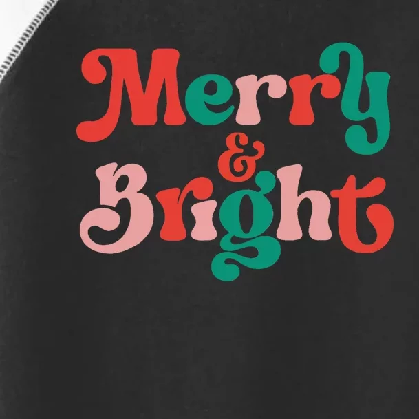 Merry And Bright Christmas Wavy Retro Christmas Xmas Holiday Toddler Fine Jersey T-Shirt