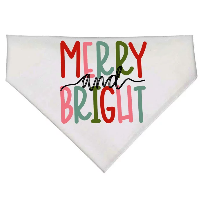 Merry And Bright Christmas Cute Long Sleeve USA-Made Doggie Bandana