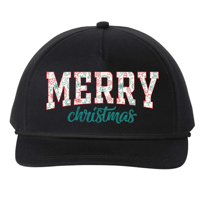 Merry And Bright Christmas Merry Christmas Snapback Five-Panel Rope Hat