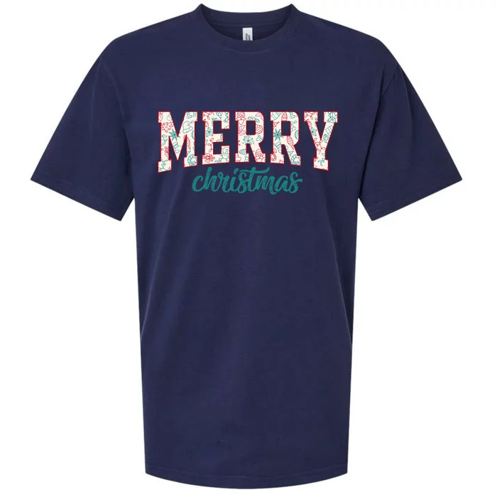 Merry And Bright Christmas Merry Christmas Sueded Cloud Jersey T-Shirt