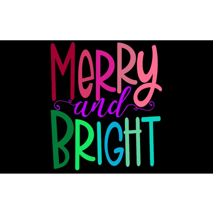 Merry And Bright Colorful Print Letters Christmas Design Bumper Sticker