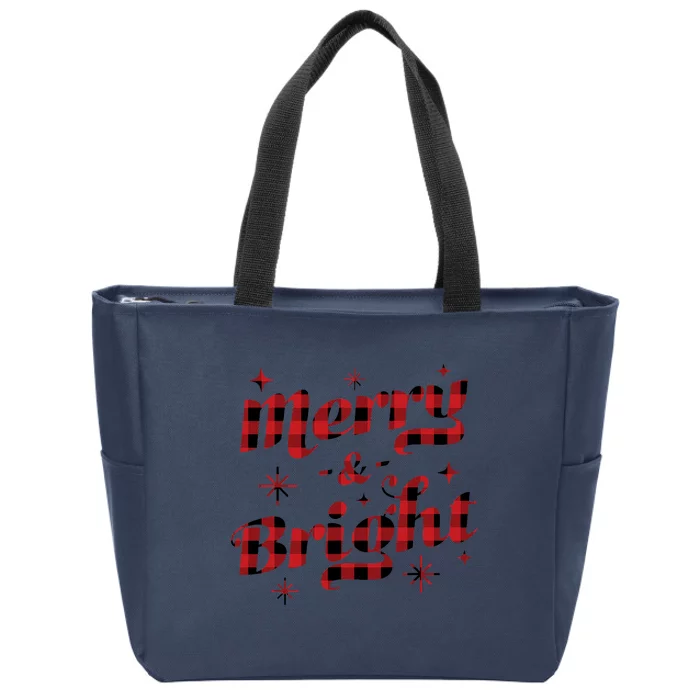 Merry And Bright Cute Red Matching Family Christmas Pajama Zip Tote Bag