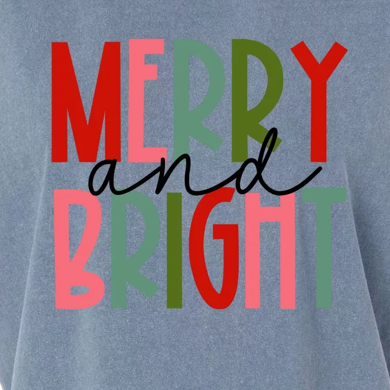 Merry And Bright Christmas Women Girls Kids Toddlers Cute Garment-Dyed Women's Muscle Tee