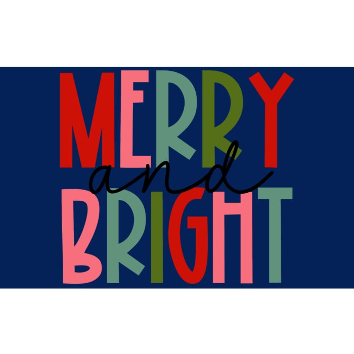 Merry And Bright Christmas Women Girls Kids Toddlers Cute Bumper Sticker