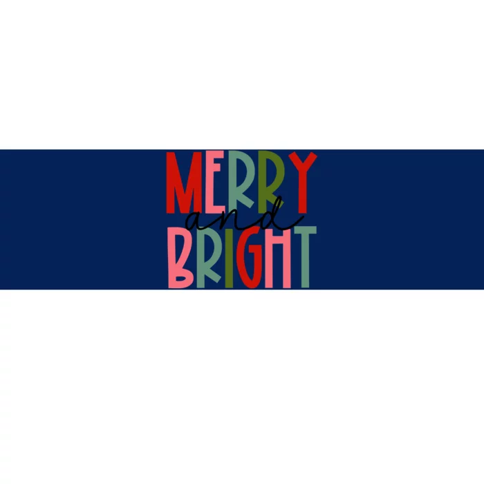 Merry And Bright Christmas Women Girls Kids Toddlers Cute Bumper Sticker