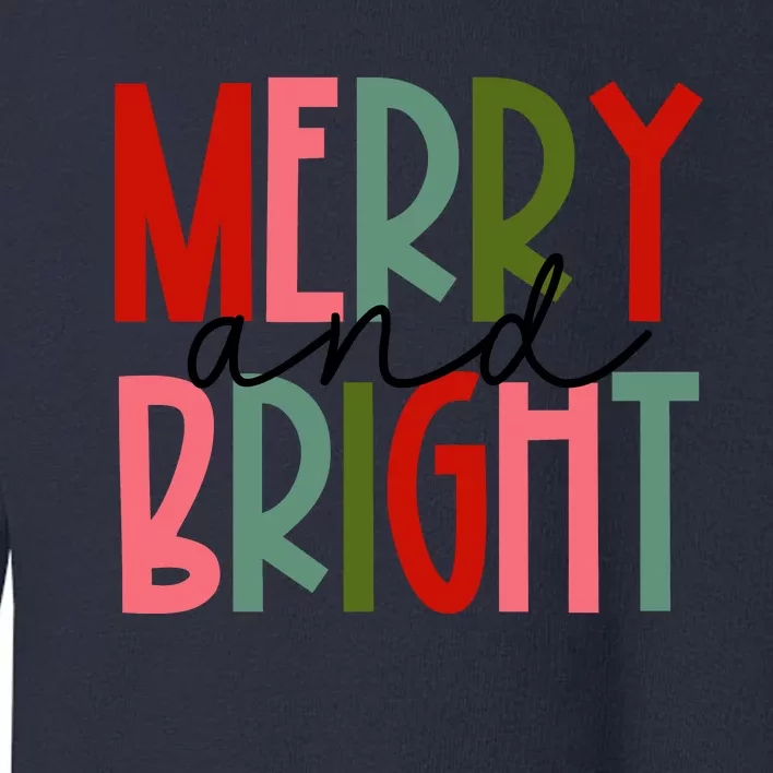 Merry And Bright Christmas Women Girls Kids Toddlers Cute Toddler Sweatshirt