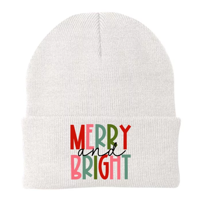 Merry And Bright Christmas Women Girls Kids Toddlers Cute Knit Cap Winter Beanie