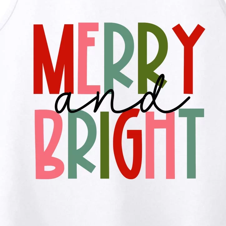 Merry And Bright Christmas Women Girls Kids Toddlers Cute Performance Tank