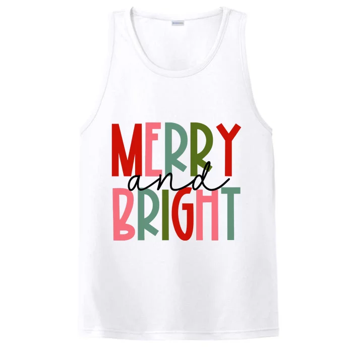 Merry And Bright Christmas Women Girls Kids Toddlers Cute Performance Tank