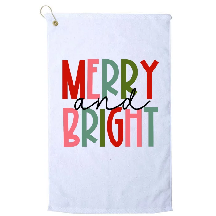 Merry And Bright Christmas Women Girls Kids Toddlers Cute Platinum Collection Golf Towel