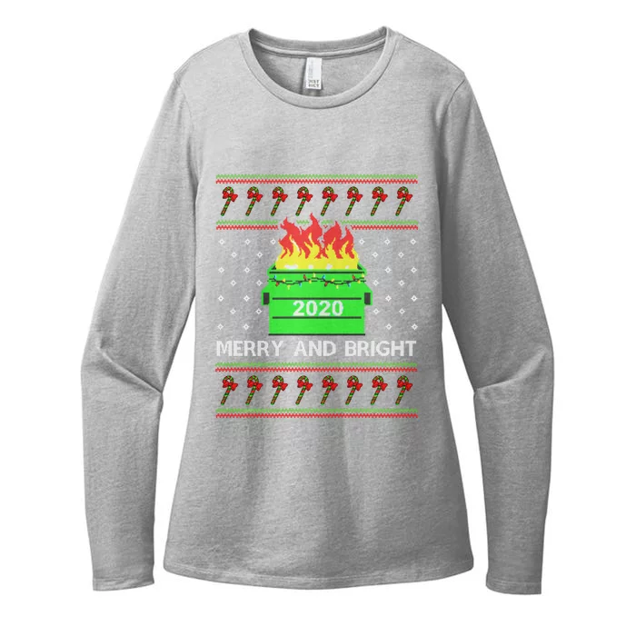 Merry And Bright Dumpster Fire 2020 Christmas Womens CVC Long Sleeve Shirt