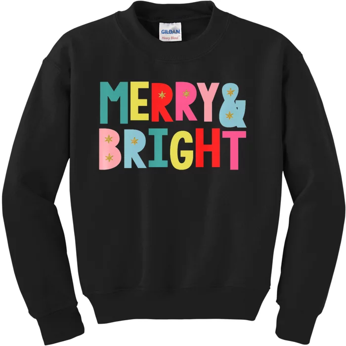 Merry And Bright Fun Colors Premium Kids Sweatshirt