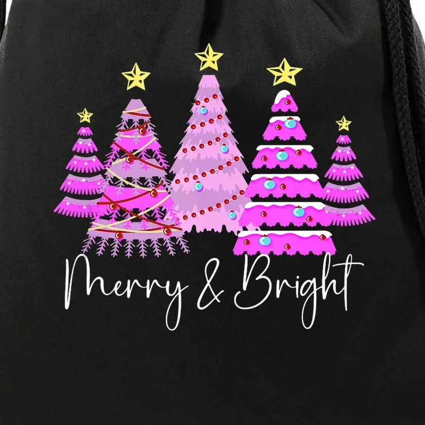 Merry And Bright Funny Christmas Tree Christmas Costume Cute Tank Top Drawstring Bag