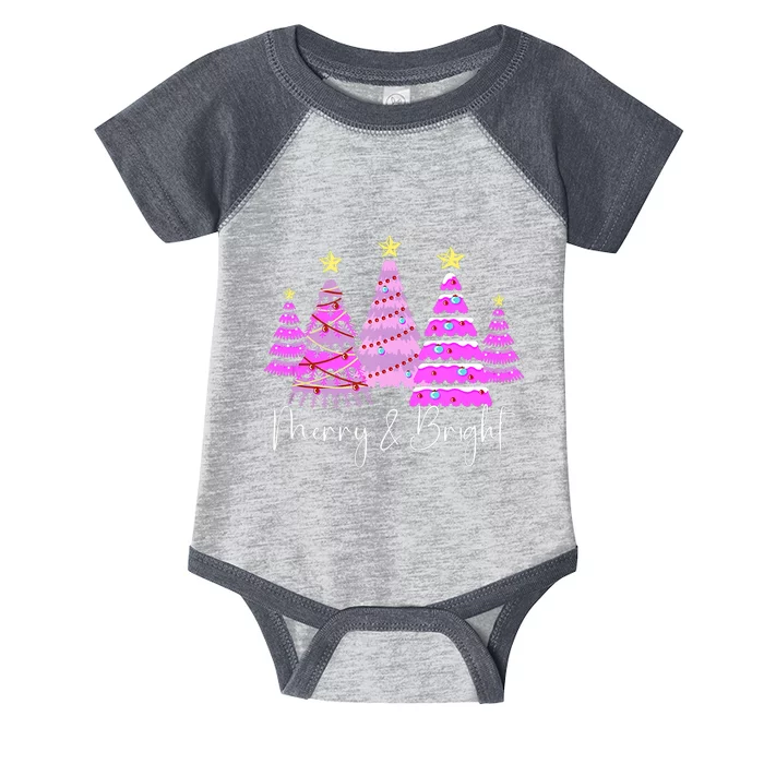 Merry And Bright Funny Christmas Tree Christmas Costume Cute Tank Top Infant Baby Jersey Bodysuit