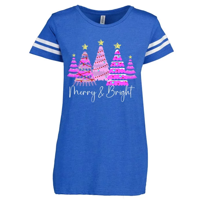 Merry And Bright Funny Christmas Tree Christmas Costume Cute Tank Top Enza Ladies Jersey Football T-Shirt