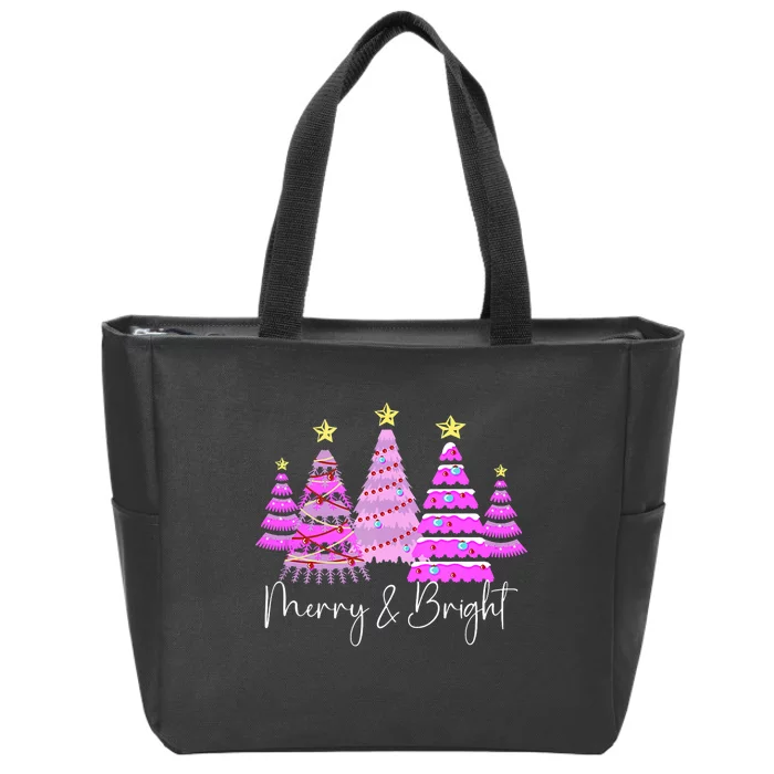 Merry And Bright Leopard Christmas Tree Christmas Costume Long Sleeve Zip Tote Bag