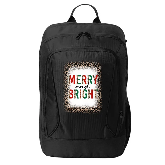 Merry And Bright Leopard Christmas Bleached City Backpack