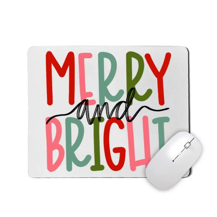 Merry and Bright Christmas Cute Mousepad