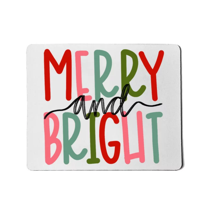 Merry and Bright Christmas Cute Mousepad