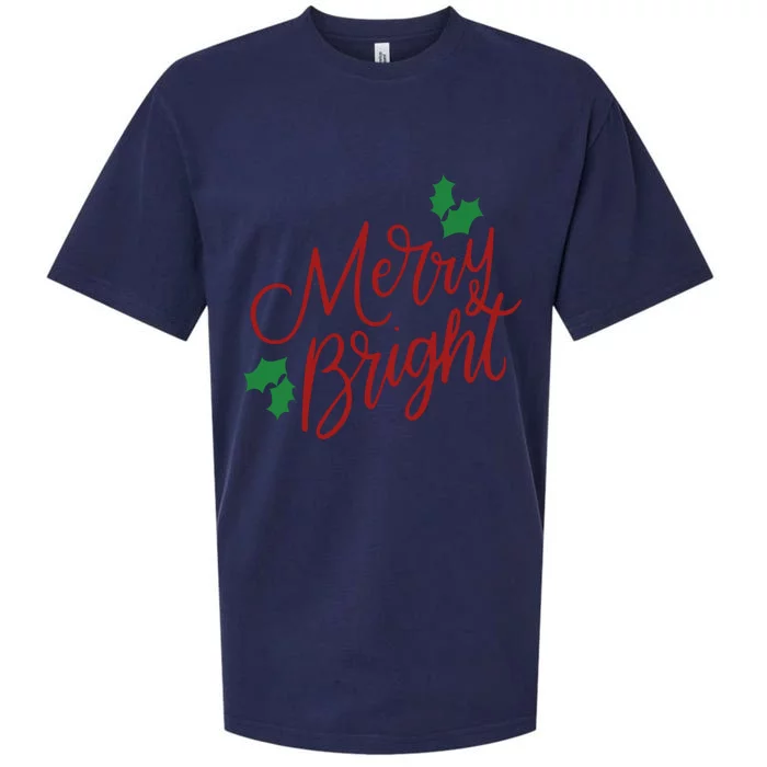 Merry And Bright Merry Christmas Holiday Cute Funny Gifts Sueded Cloud Jersey T-Shirt