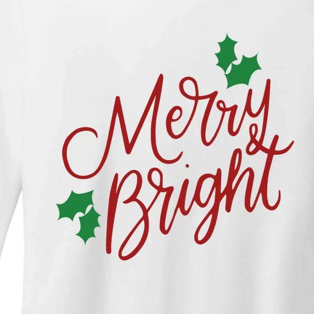 Merry And Bright Merry Christmas Holiday Cute Funny Gifts Womens CVC Long Sleeve Shirt