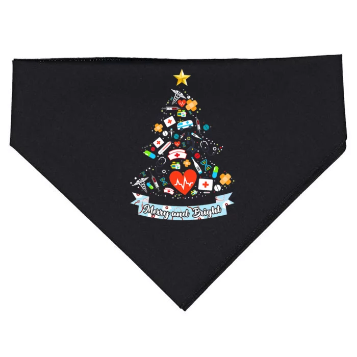 Merry And Bright Nurse Christmas Costume USA-Made Doggie Bandana