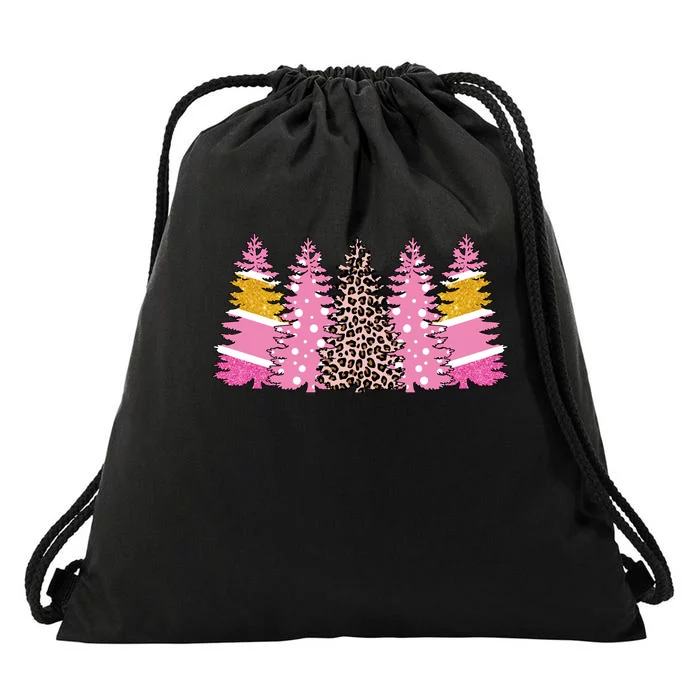 Merry And Bright Christmas Tree Christmas Tree Drawstring Bag