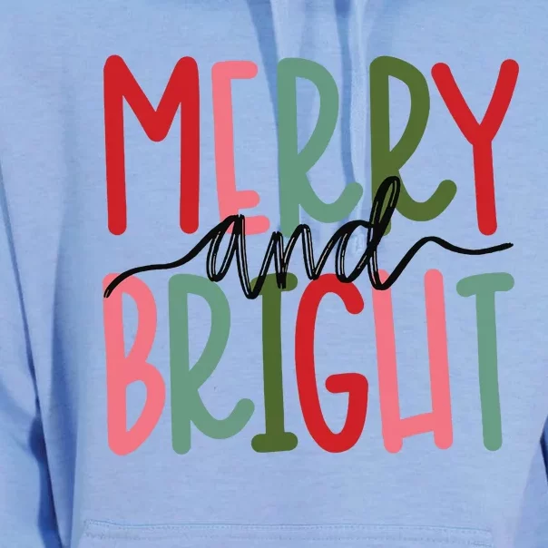 Merry And Bright Christmas Women Girls Cute Unisex Surf Hoodie