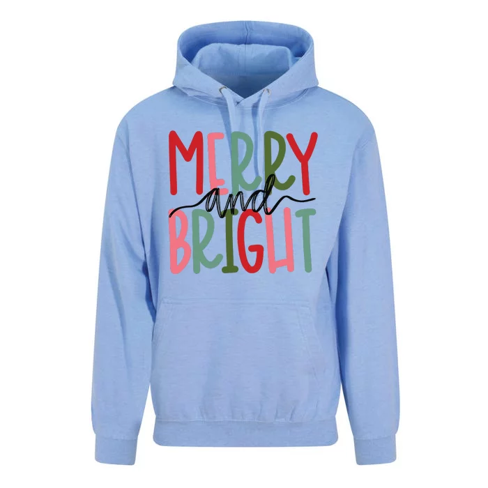 Merry And Bright Christmas Women Girls Cute Unisex Surf Hoodie