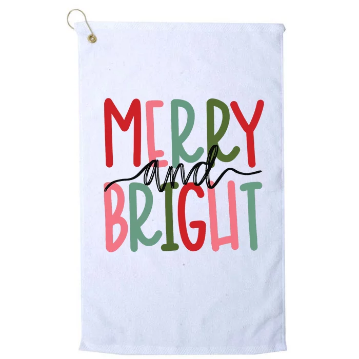 Merry And Bright Christmas Women Girls Cute Platinum Collection Golf Towel