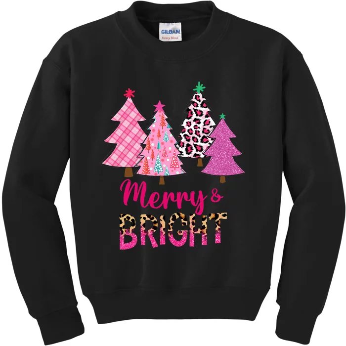 Merry And Bright Christmas Tree Christmas Costume Kids Sweatshirt