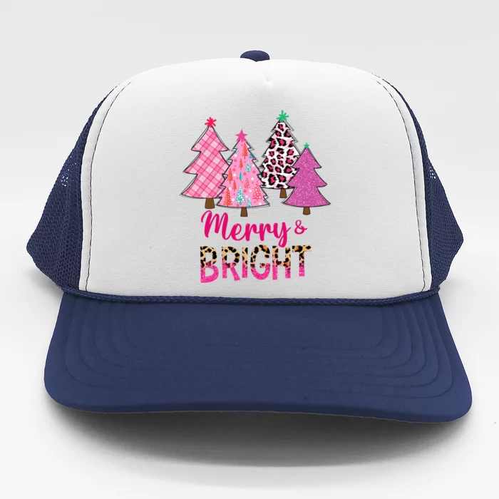 Merry And Bright Christmas Tree Christmas Costume Trucker Hat