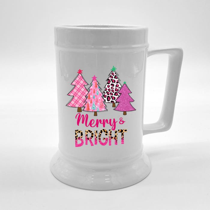 Merry And Bright Christmas Tree Christmas Costume Front & Back Beer Stein