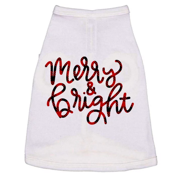 Merry And Bright Plaid Christmas Winter Festive Graphic Doggie Tank