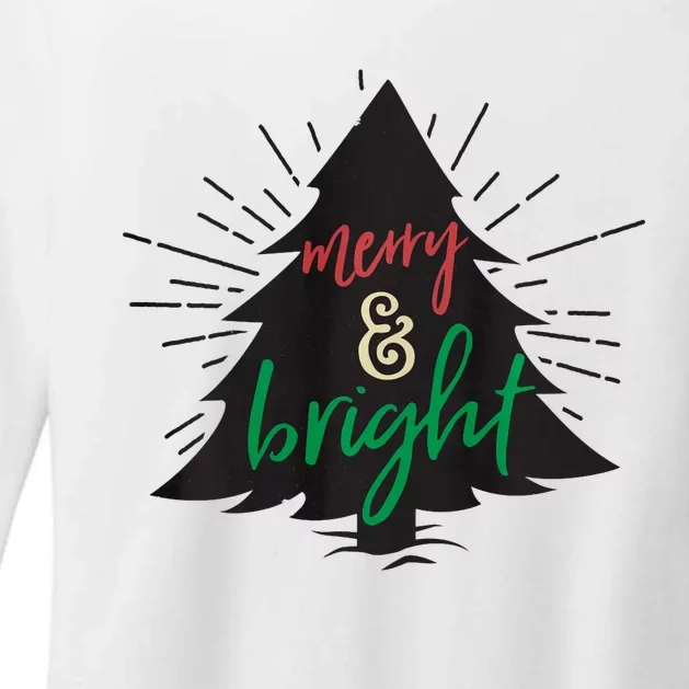 Merry And Bright Christmas Carol Holiday Party Singing Tree Womens CVC Long Sleeve Shirt