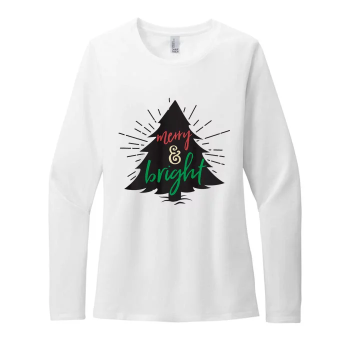 Merry And Bright Christmas Carol Holiday Party Singing Tree Womens CVC Long Sleeve Shirt