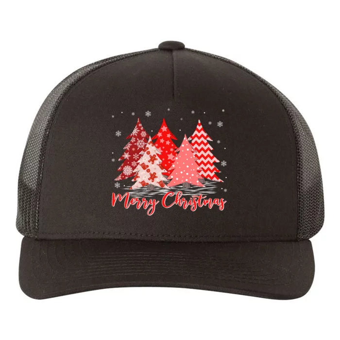 Merry And Bright Red Christmas Tree Red Christmas Costume Yupoong Adult 5-Panel Trucker Hat