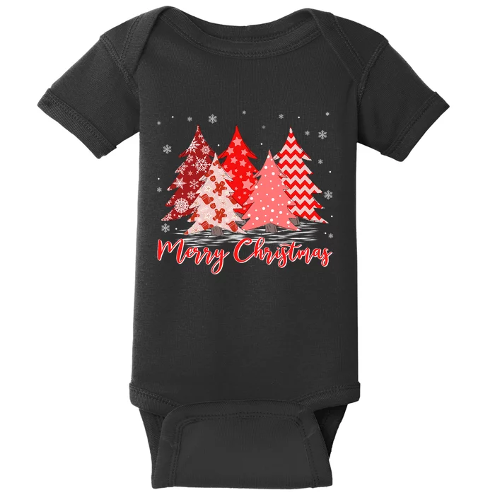 Merry And Bright Red Christmas Tree Red Christmas Costume Baby Bodysuit