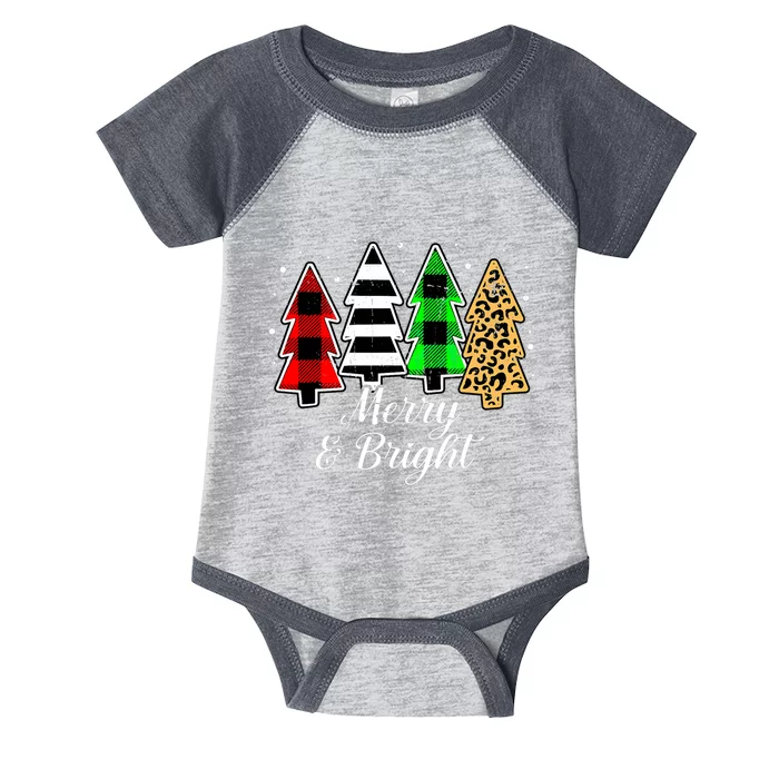 Merry And Bright Christmas Family Pajamas Matching Infant Baby Jersey Bodysuit