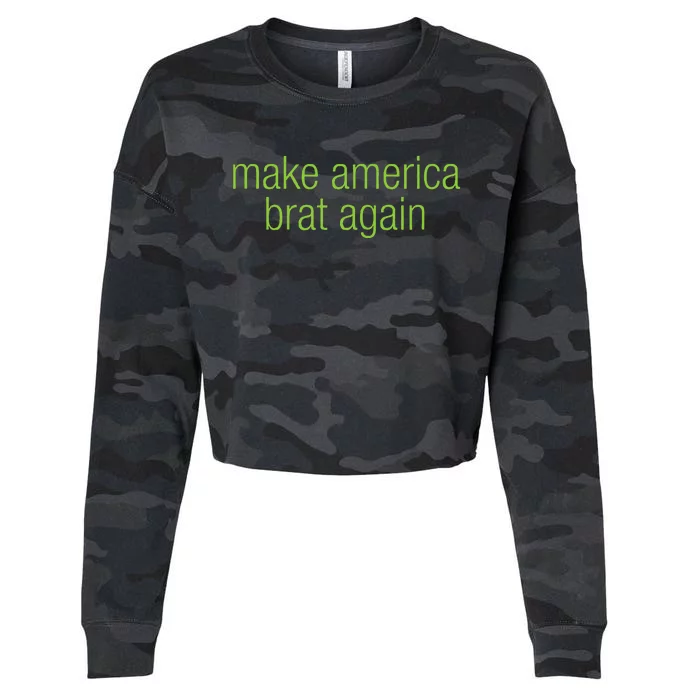 Make America Brat Again Kamala 2024 Trump Parody Cropped Pullover Crew