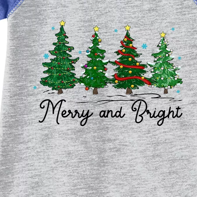 Merry And Bright Christmas Family Pajamas Matching Infant Baby Jersey Bodysuit