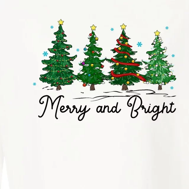 Merry And Bright Christmas Family Pajamas Matching Cropped Pullover Crew