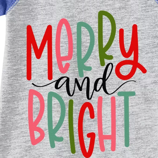 Merry And Bright Christmas Funny Cute Infant Baby Jersey Bodysuit