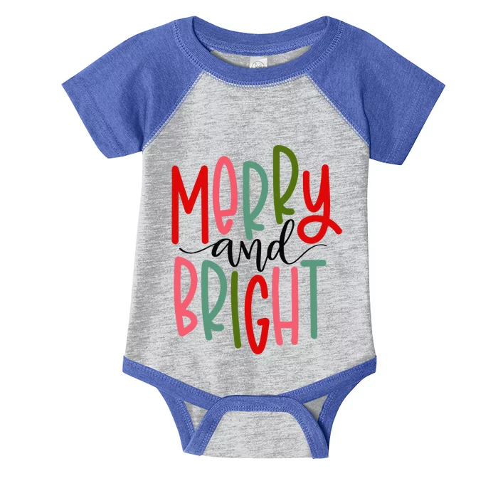 Merry And Bright Christmas Funny Cute Infant Baby Jersey Bodysuit