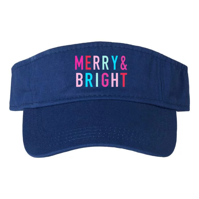 Merry And Bright Christmas Funny Gift Valucap Bio-Washed Visor