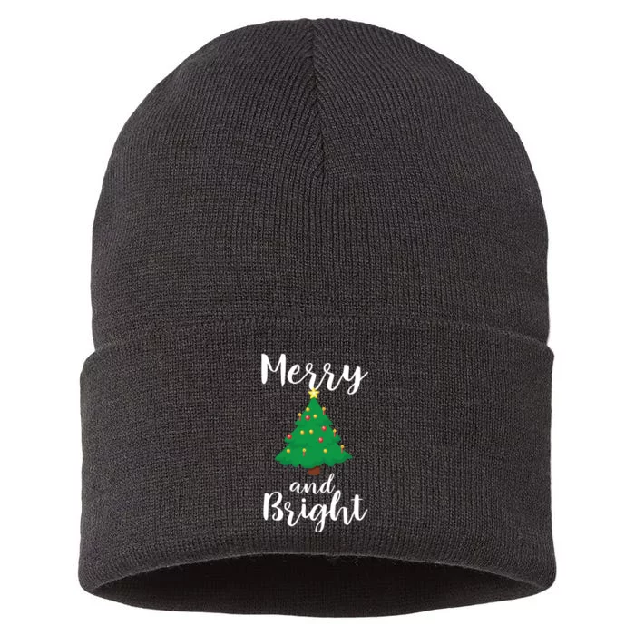 Merry And Bright Christmas Sustainable Knit Beanie