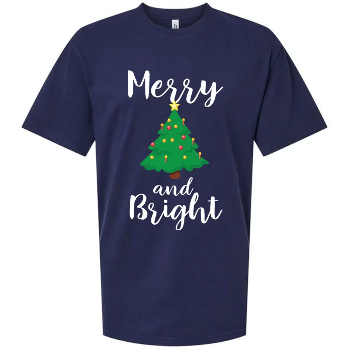 Merry And Bright Christmas Sueded Cloud Jersey T-Shirt